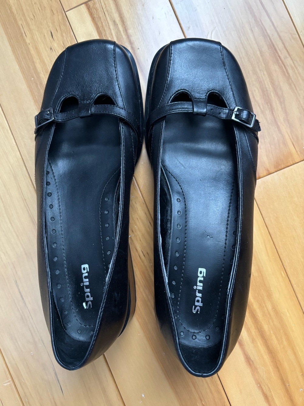 Call It Spring Black Leather Mary Jane-Style Flats with Buckle  NEW without TAGS